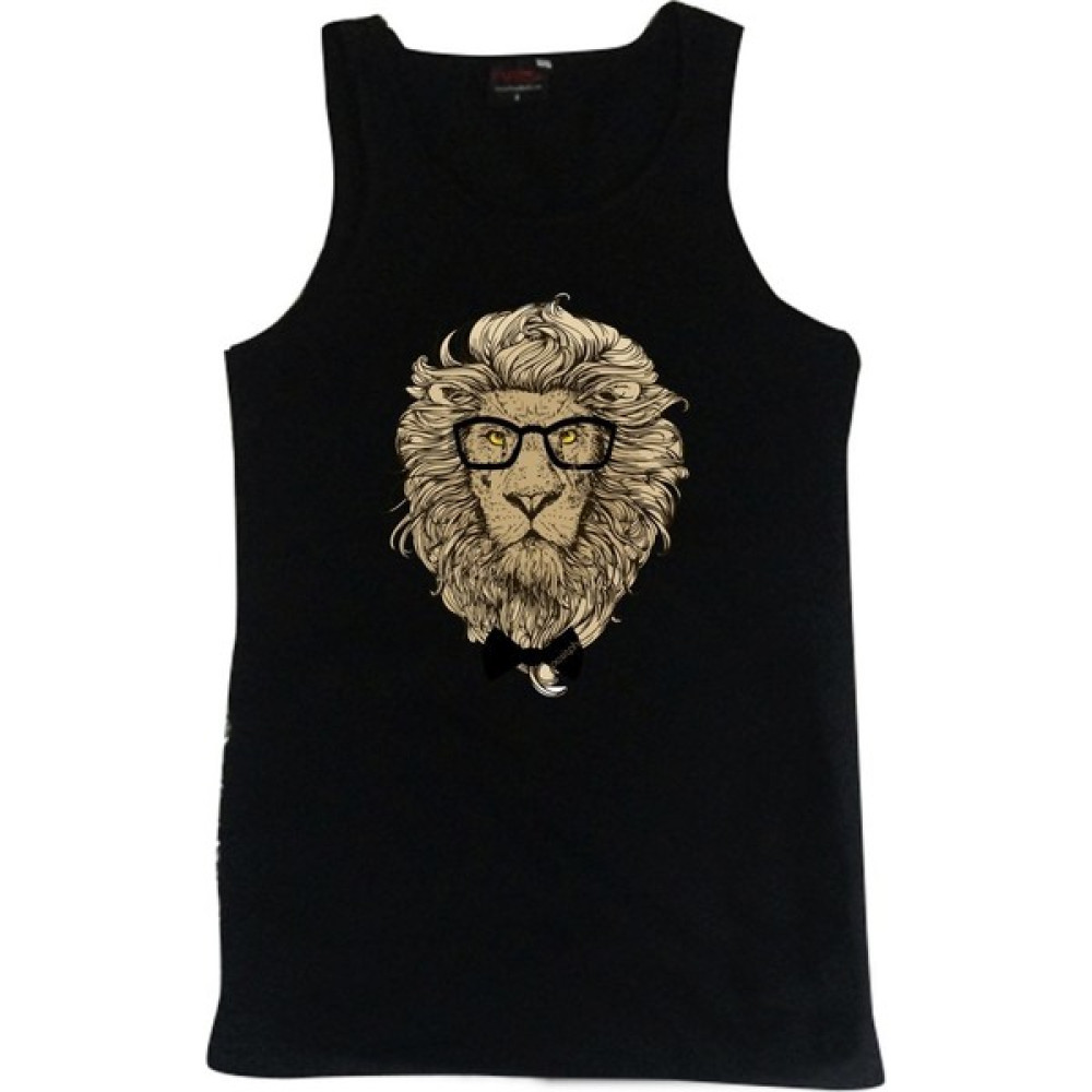 Stonedfame Gözlüklü Aslan Baskılı Sıfır Kol T-Shirt Erkek T-shirt Fiyatı