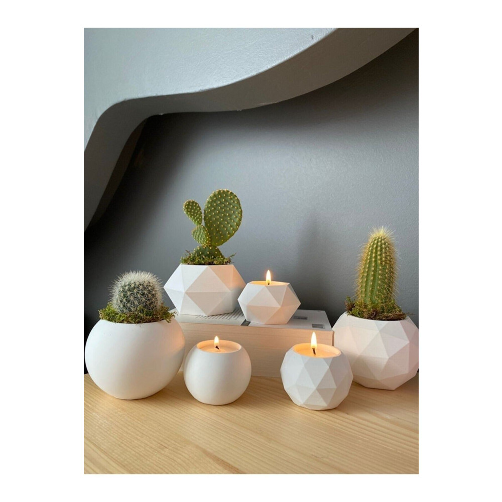 stonnish Mumluk Ve Sukulentlik Set 6 Lı Beton Ham Beyaz Dekoratif Hediyelik Saksı ve Aksesuarları Fiyatı