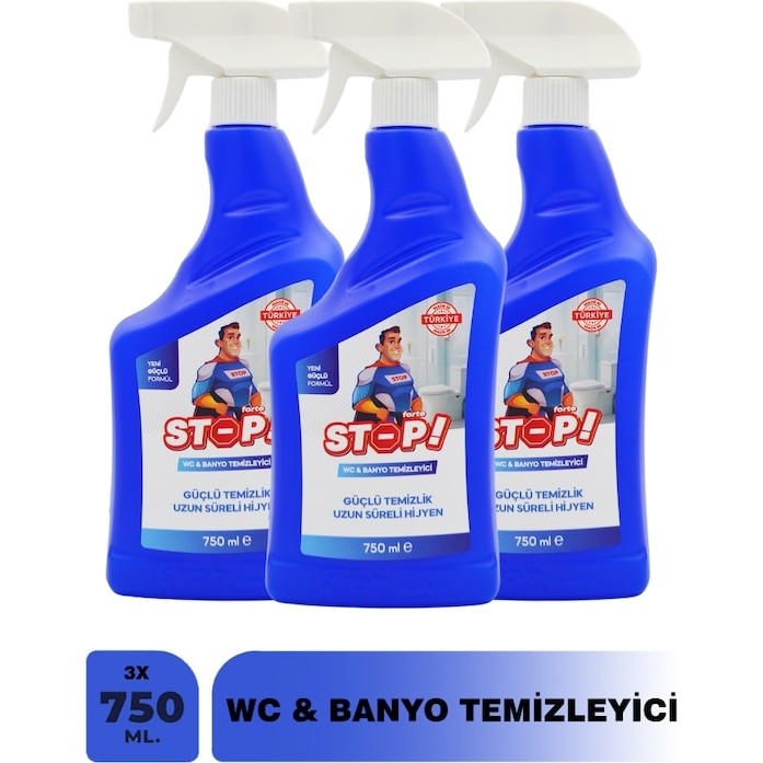 Stop Forte 3'lü Wc &amp; Banyo Temizleyici Deterjan ve Temizlik Ürünleri Fiyatı
