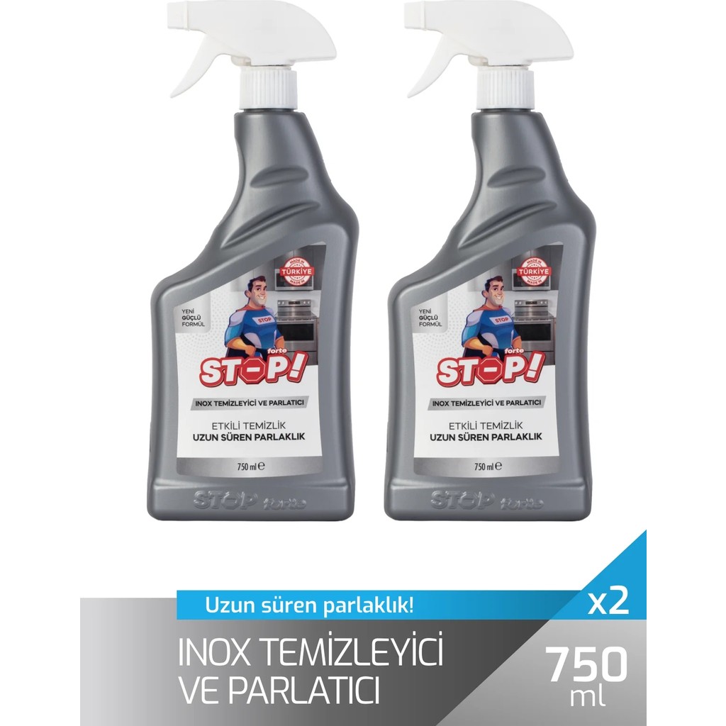 Stop Forte Inox Temizleyici ve Parlatıcı 2X750 Ml.beyaz Eşya & Paslanmaz Çelik.uzun Süre Parlaklık - Beyaz Bulaşık Yıkama Fiyatı