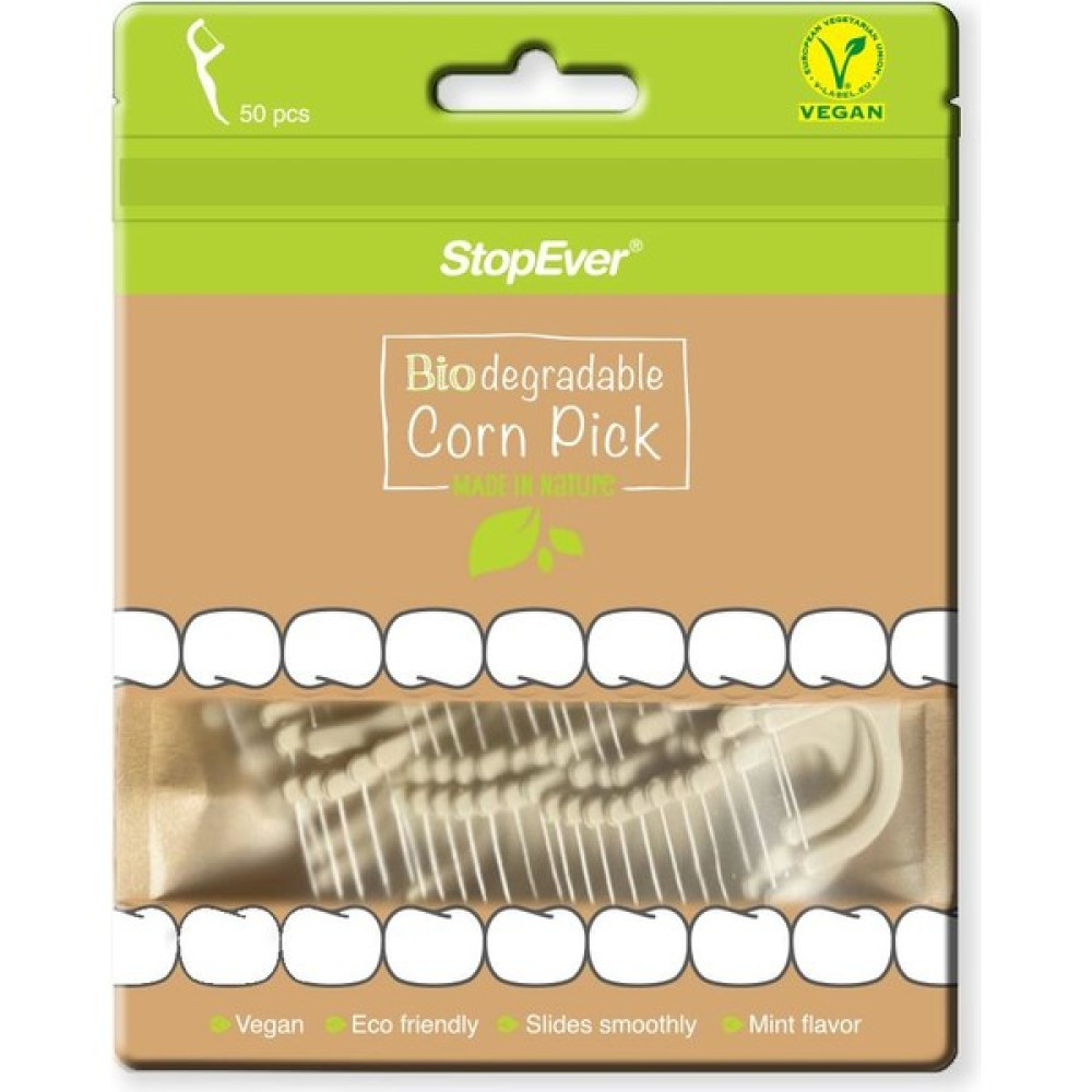 Stopever Biodegradable Corn Pick-Vegan Kürdanlı Diş Ipi - 1X50 Adet Diş İpleri Fiyatı