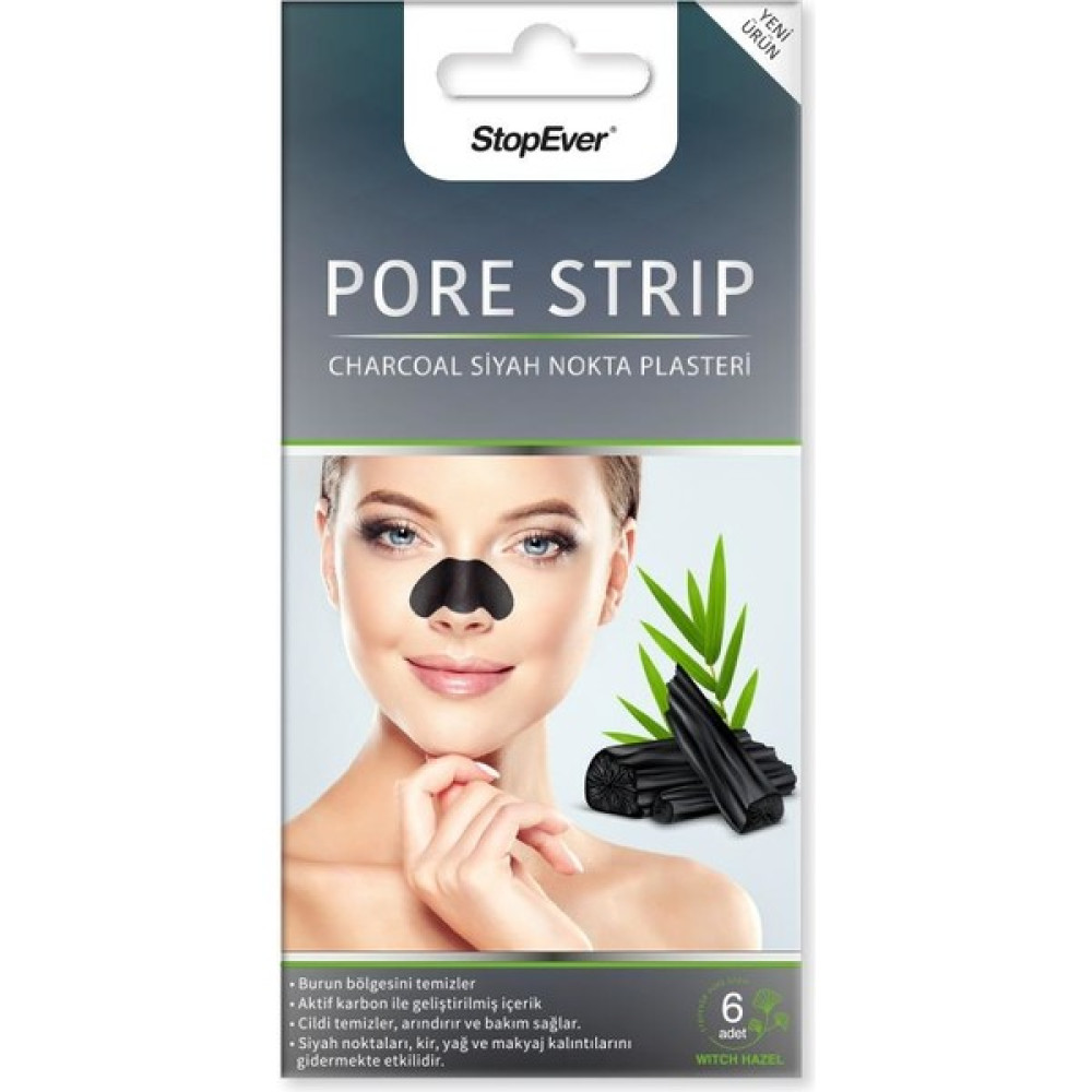 StopEver Charcoal Pore Strip Kömürlü Siyah Nokta Plasteri  6x1 Maskeler Fiyatı