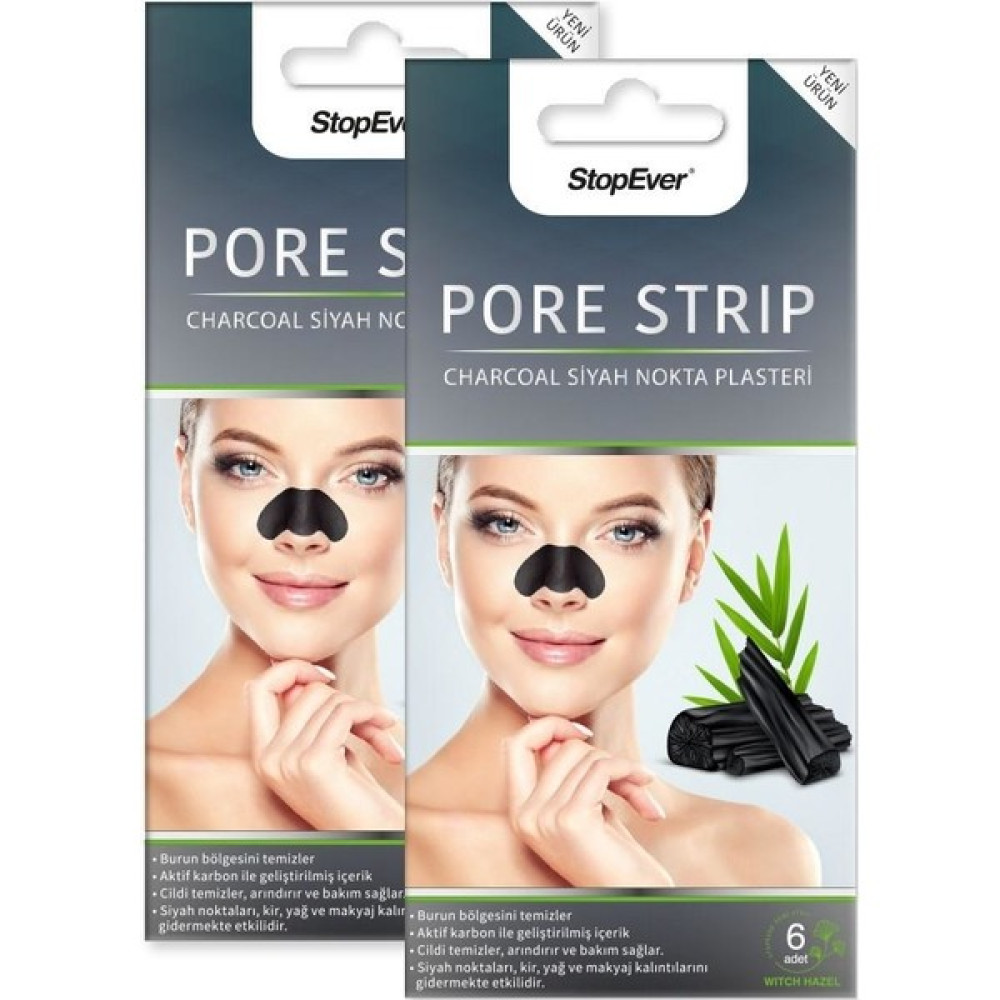 Stopever Charcoal Pore Strip Kömürlü Siyah Nokta Plasteri -6x2 Adet Akne ve Sivilce Bakımı Fiyatı