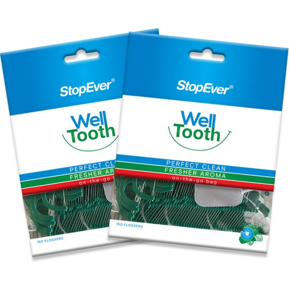 Stopever Well Tooth Kürdanlı Diş Ipi-Süper Ekonomik Paket 2x150 - 300 Adet - 1 Diş İpleri Fiyatı