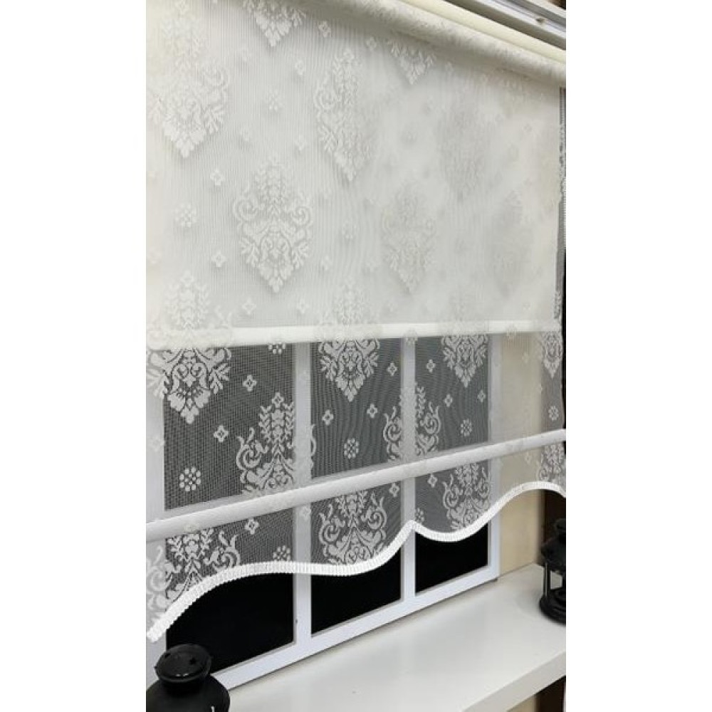Storburada Çift Mekanizmalı Ekru Tül Perde Ve Ekru Stor Perde St 121 - 30 x 200 cm - Beyaz Stor Perde Fiyatı