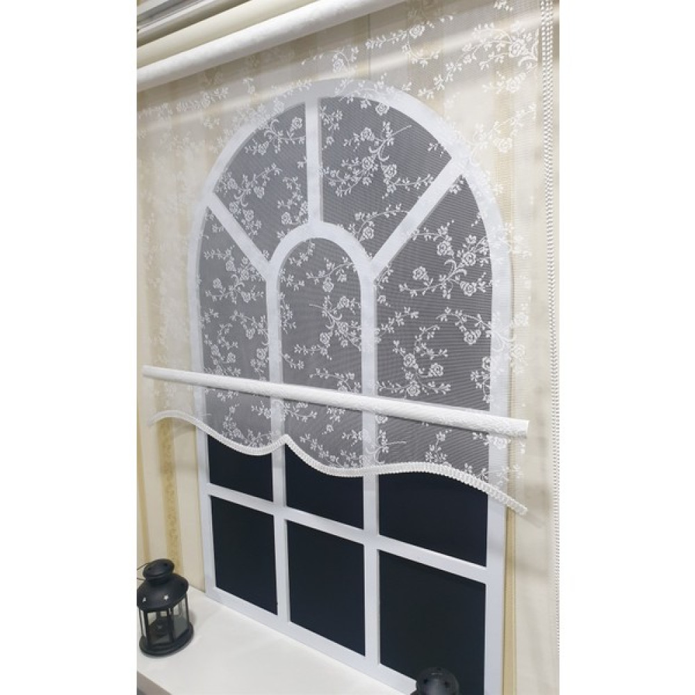 Storburada Çift Mekanizmalı Ekru Tül Perde ve Ekru Stor Perde STB4003 - 200 x 190 cm - Beyaz Stor Perde Fiyatı
