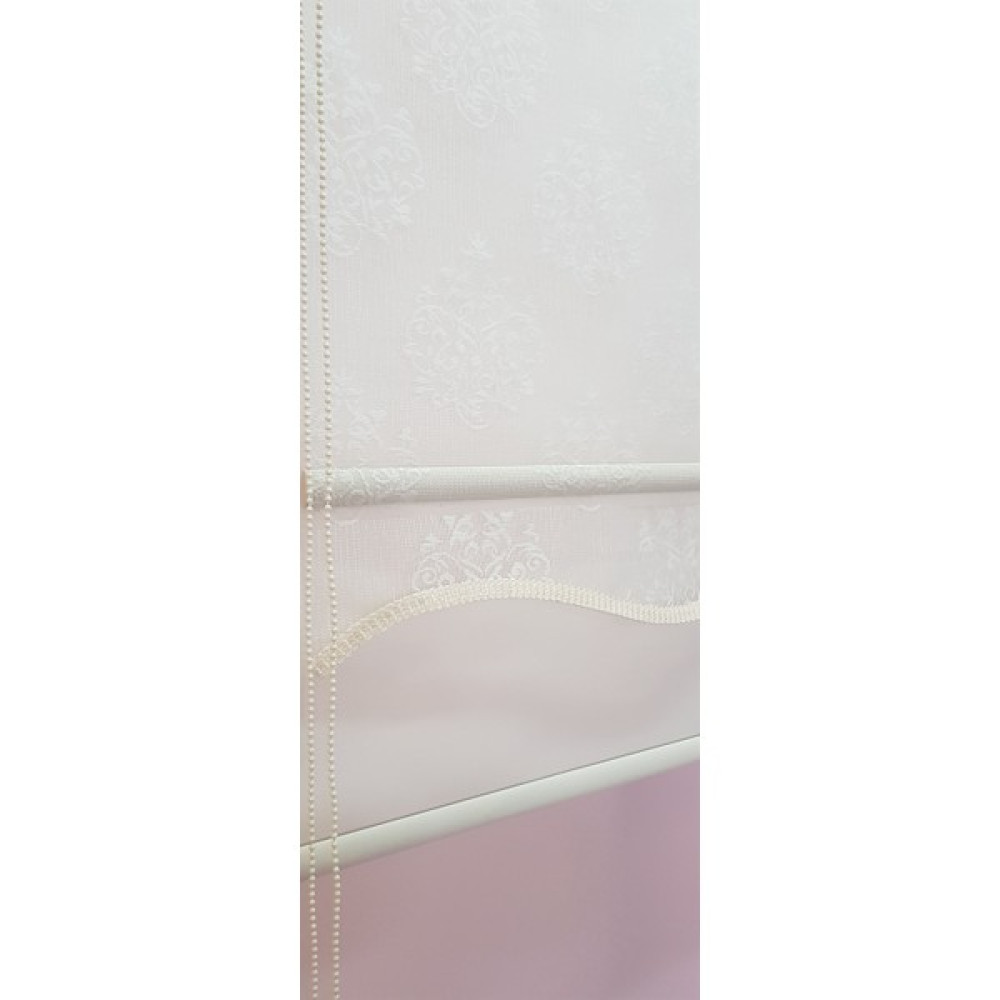 Storburada Çift Mekanizmalı Kirli Beyaz Damask Tül Perde ve Ekru Stor Perde STB45252-V01 - 80 x 200 cm Stor Perde Fiyatı