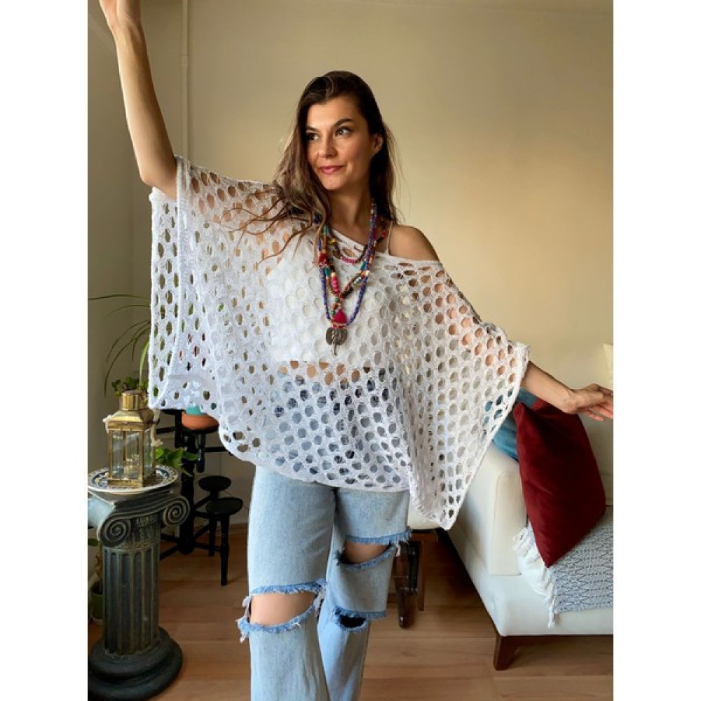 Store By Dilara File Örgü Salaş Kalıp Merserize Triko Bluz Fiyatı