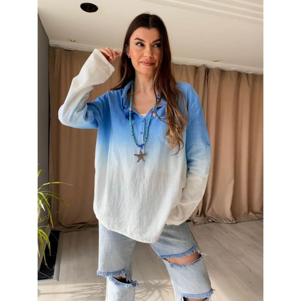 Store By Dilara Özel Degrade Batik Desenli Keten Bluz Bluz Fiyatı