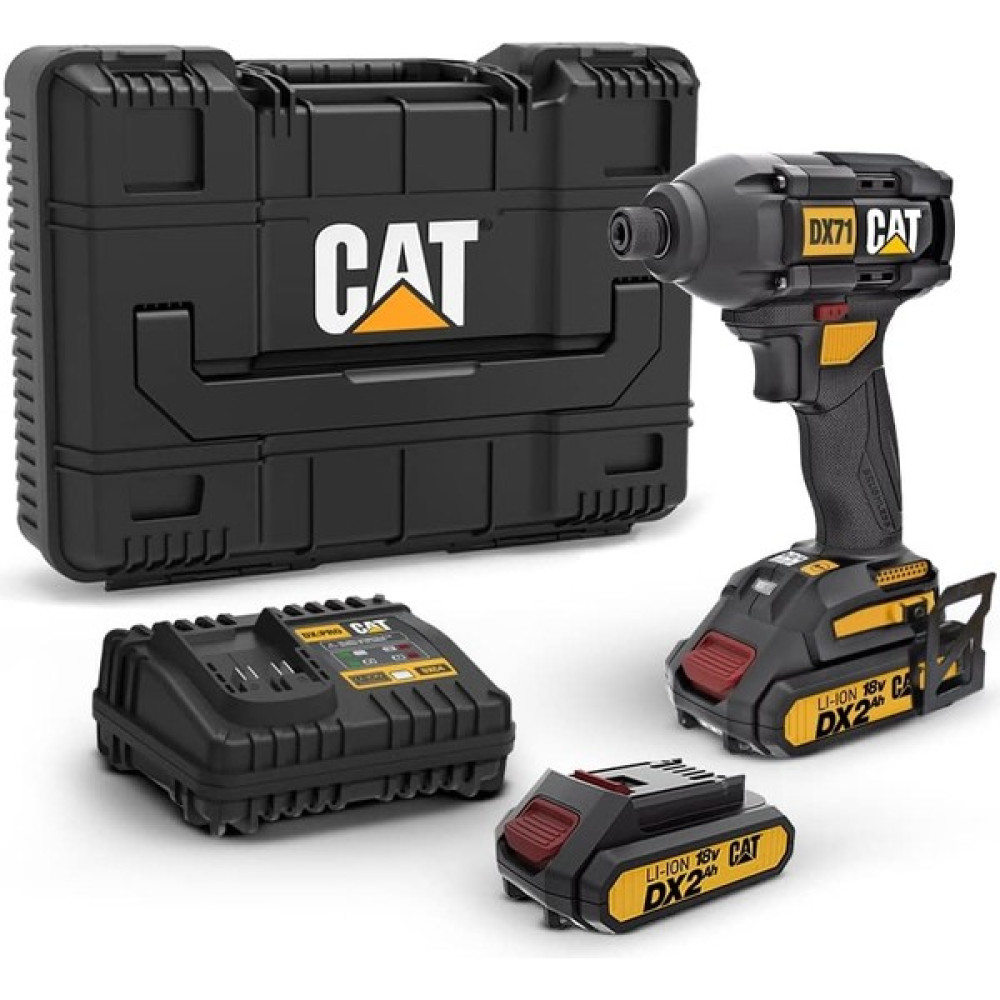 Store Cat DX71 18VOLT 2.0AH Li-Ion Çift Akülü 215NM Kömürsüz Profesyonel Şarjlı Darbeli Tornavida, Siyah/sarı Kırıcı Deliciler & Kırıcılar Fiyatı