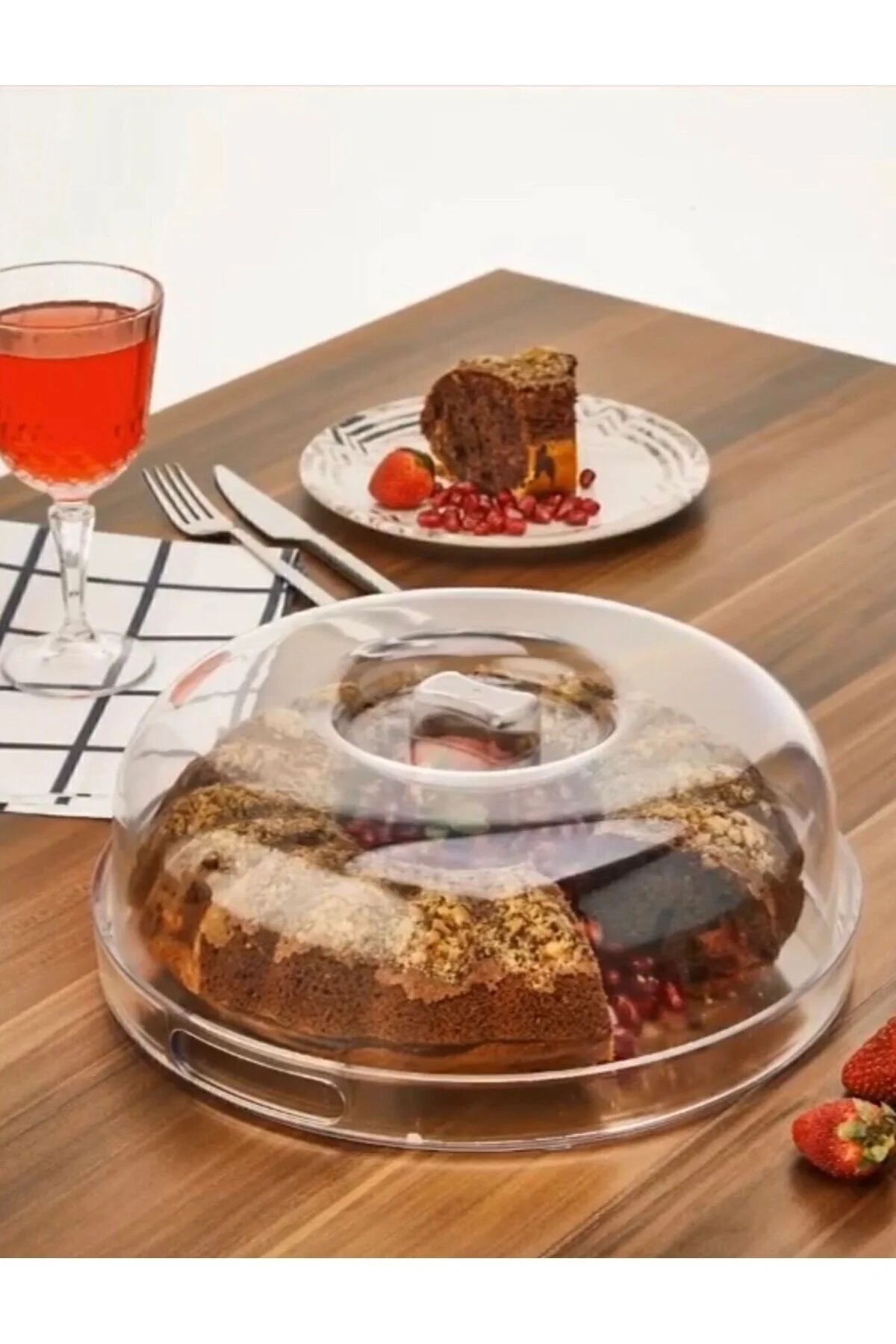 Store Kek Fanusu Pleksi Kek Pasta Sunum Standı Tepsi Fanus Kristal Sunum Tepsisi 25 Cm" Kek Kalıpları Fiyatı