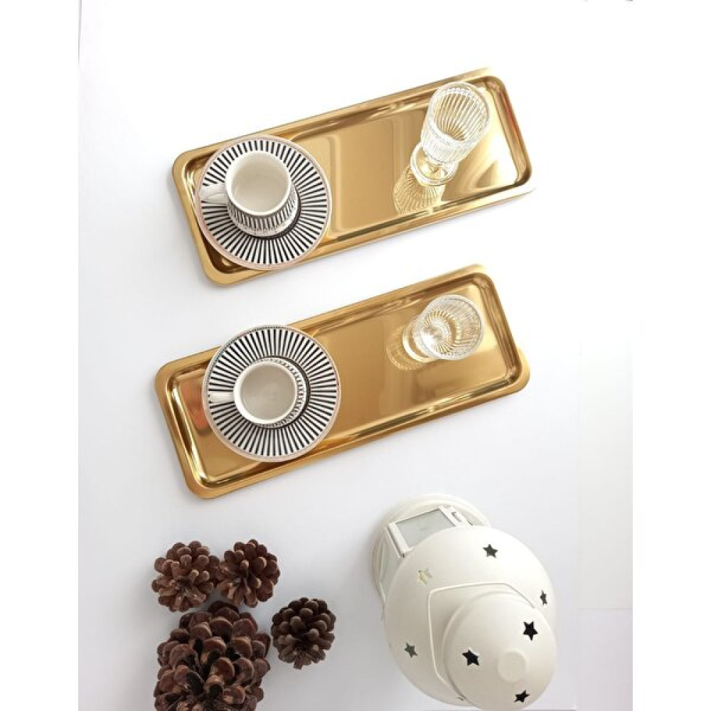 Store Trend Lüx Çelik Tekli Dikdörtgen Servis Sunum Tepsisi 33X13 cm Servis Tepsisi Fiyatı