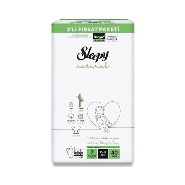 Storemax Sleepy Natural 2'li Fırsat Paketi Bebek Bezi 7 Numara Xxlarge 40 Adet - ASİA Bebek Bezi Fiyatı