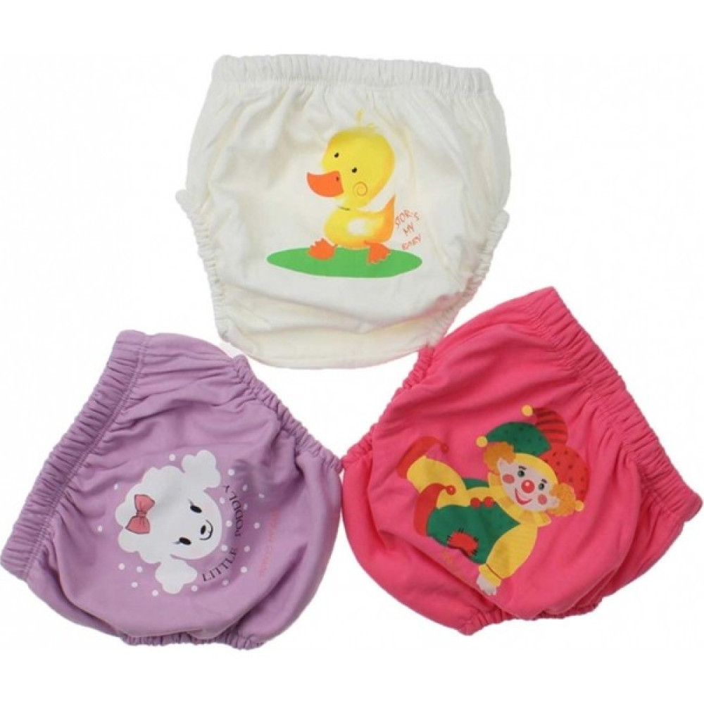 Story Baby Bebek Sevimli 3'Lü Alıştırma Külodu Palyaço, Kuzu ve Ördekli - 2 Yaş - Renkli Bebek Külodu Fiyatı