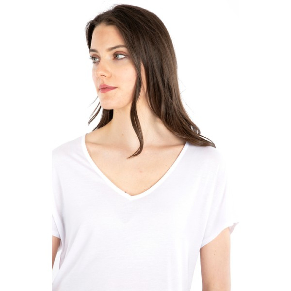 Story Of Basics - V Yaka Oversize Lyocell Kadın T-Shirt Bayan T-shirt Fiyatı