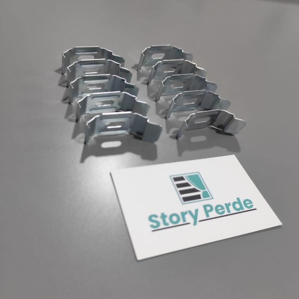 Story Perde Stor Perde Metal Takma Aparatı ( Metal Potray ) 3,7 cm Kasaya Uyumlu ( 10 Adet ) Perde Aksesuarı Fiyatı