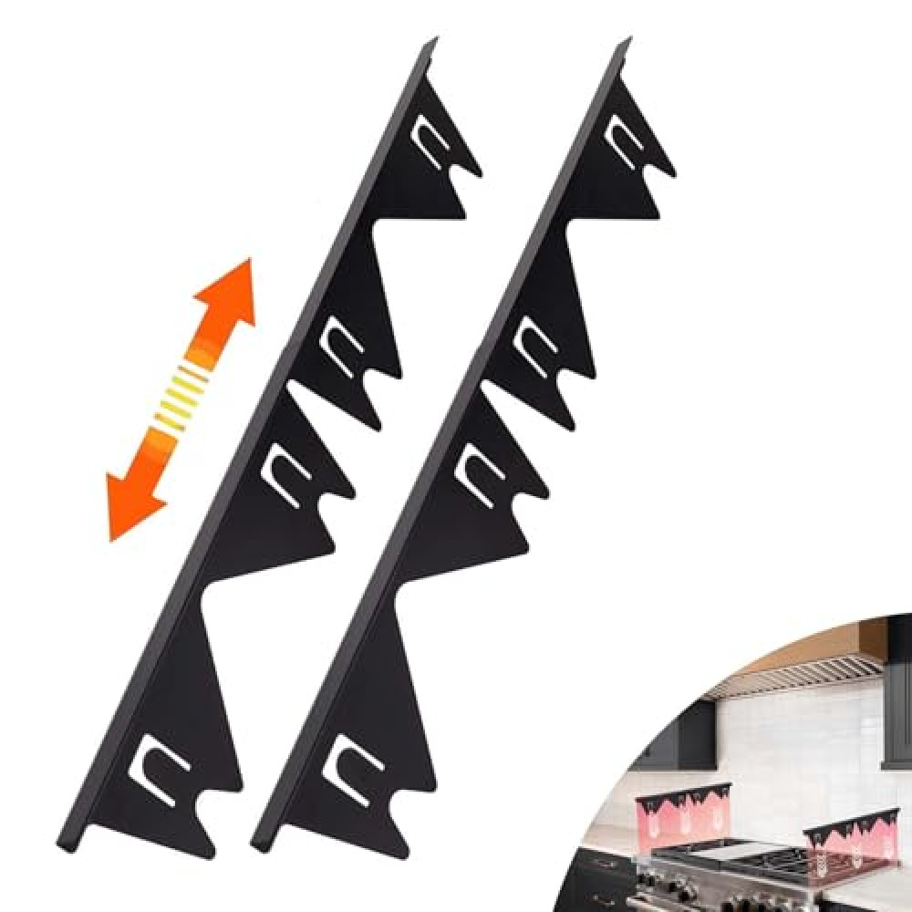 Stove Gap Covers Stainless Steel,2 Pack Stove Gap Filler,Stove Guard for Gas Stoves Oven Counter Side Gap, Retractable Length 13.8" to 27.5", Width 0.79",Heat Resistant and Easy to Clean