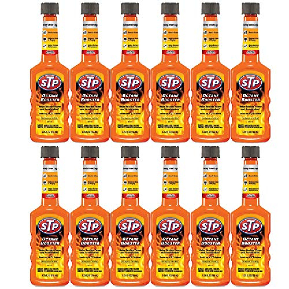 STP Octane Booster, Fuel Intake System Cleaner, Bottles, 5.25 Fl Oz, Pack of 12