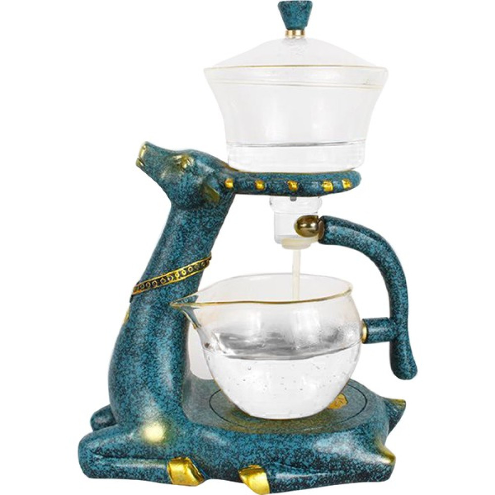 Strade Store 350 ML Geyik Şekilli Standlı Cam Demlik -Yeşil (Yurt Dışından) Cezve Takımları Fiyatı