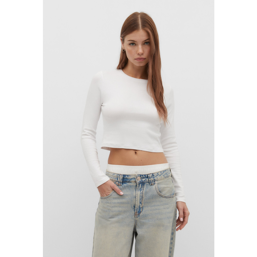 Stradivarius Pamuklu Düz Crop T-shirt S Beden Bayan T-shirt Fiyatı