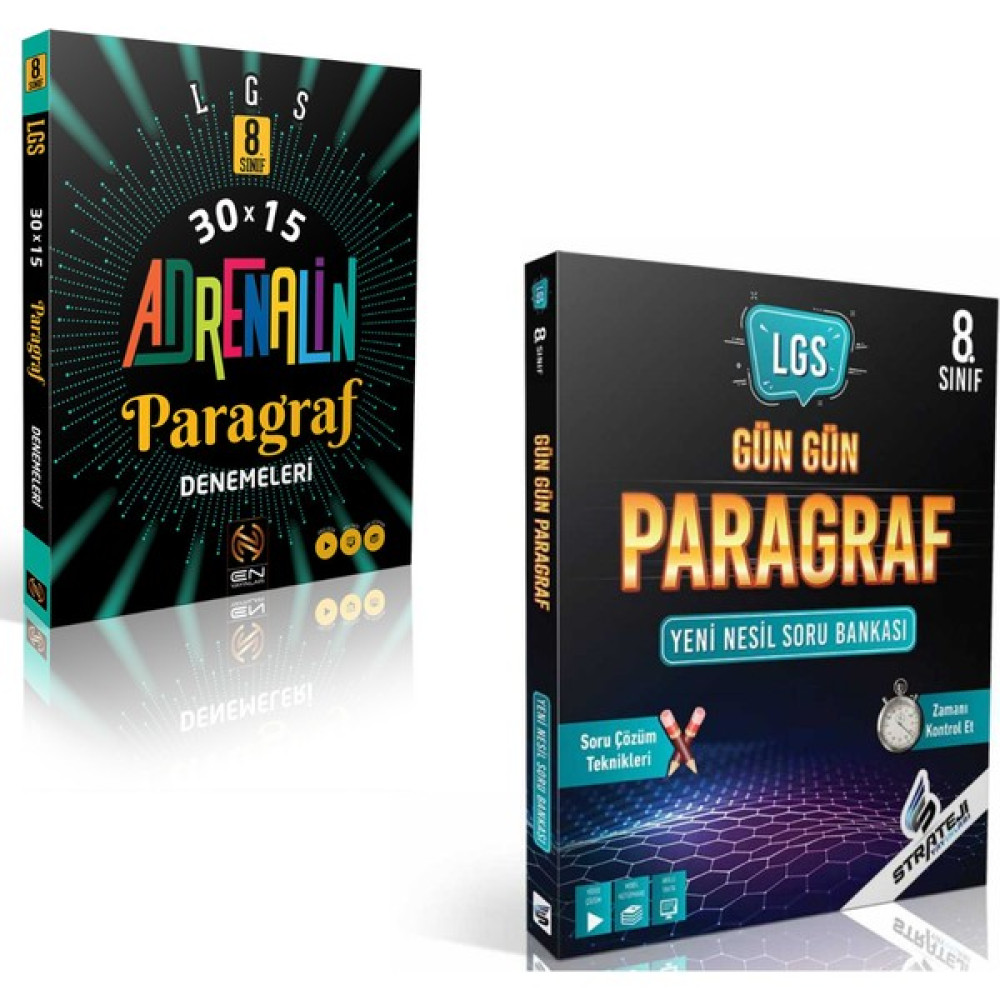 Strateji Yayınları LGS Gün Gün Paragraf Soru Bankası - En Yayınları LGS Adrenalin Paragraf Denemeleri Seti Ders Sınav Kitapları Fiyatı