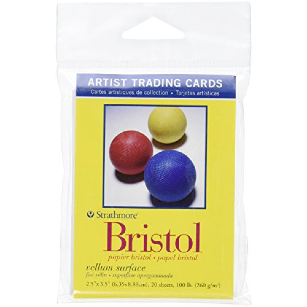 Strathmore Artist Trading Cards, 2.5 x 3.5 Inches Vellum Surface Bristol, 20 Sheets (307809