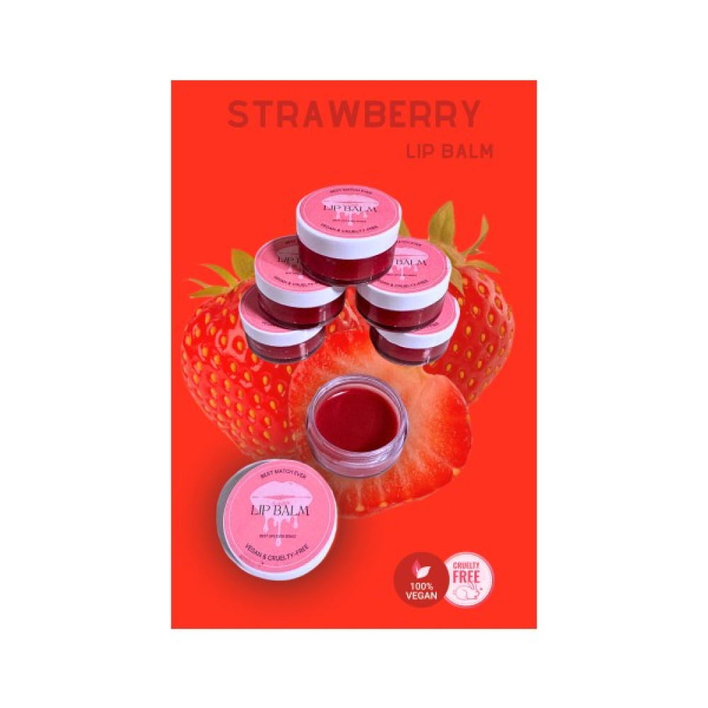 Strawberry - Vegan Dudak Balmı - Shea&hindistan Cevizi Yağı Içeren Dudak Nemlendiricisi - Lip Balm - Kırmızı Dudak Bakımı / Koruyucu Fiyatı