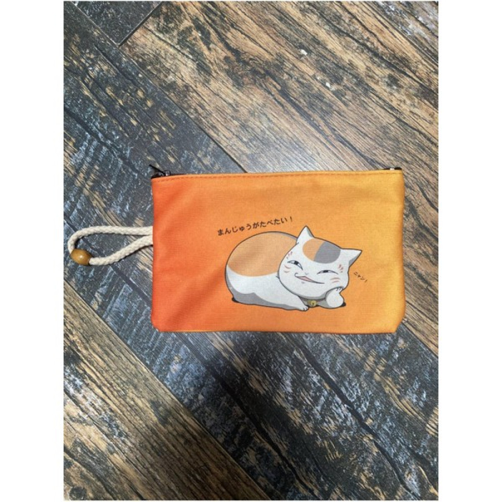 Street Bag Japon Kedi Anime Desenli Baskılı Kalemlik , El Çantas , Baskılı Bez Çanta , Makyaj Çantası - Açık Turuncu Makyaj Fırça ve Aksesuarları Fiyatı