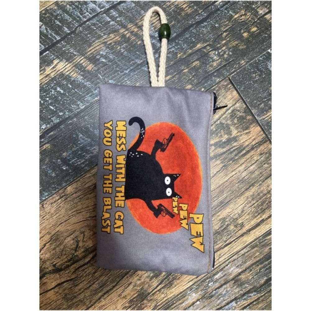 Street Bag Kedi Baskılı Kalemlik , El Çantas , Baskılı Bez Çanta , Makyaj Çantası - Renkli Taba Makyaj Fırça ve Aksesuarları Fiyatı