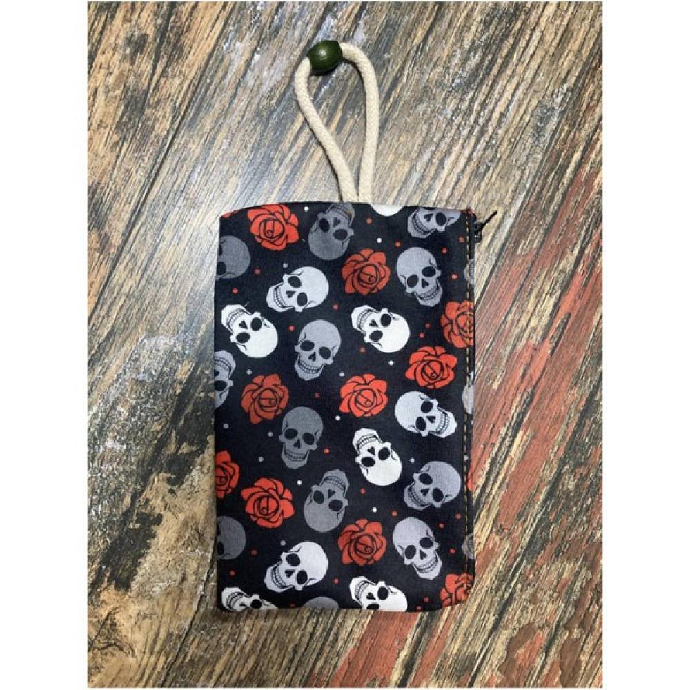 Street Bag Kuru Kafa ve Gül Desenli Desenli Baskılı Kalemlik , El Çantas , Baskılı Bez Çanta , Makyaj Çantası - Kırmızı - Mavi Makyaj Fırça ve Aksesuarları Fiyatı