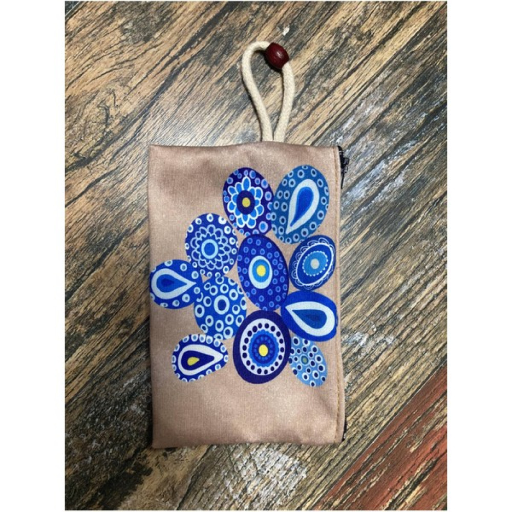 Street Bag  nazar Boncuğu Desenli Baskılı Kalemlik , El Çantas , Baskılı Bez Çanta , Makyaj Çantası - Asker Mavisi Makyaj Fırça ve Aksesuarları Fiyatı