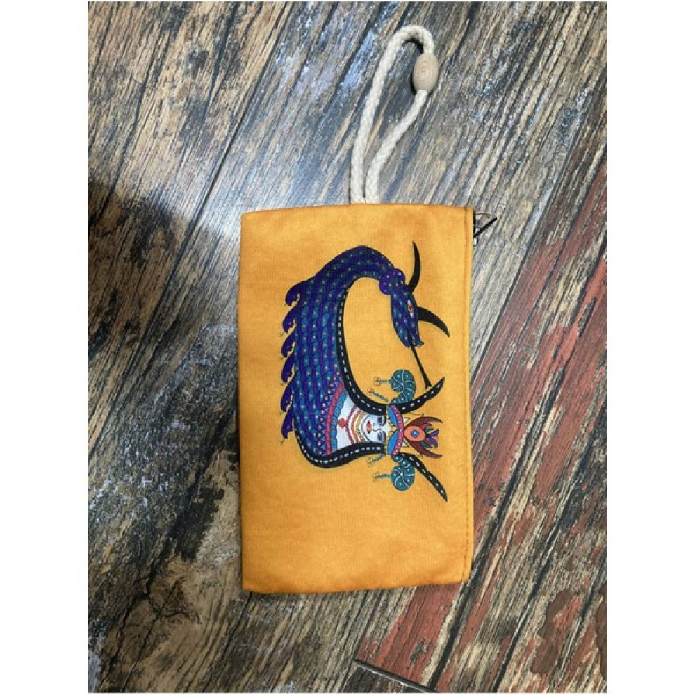 Street Bag Şahmeran Desenli Etnik Baskılı Kalemlik , El Çantas , Baskılı Bez Çanta , Makyaj Çantası - Sarı Makyaj Fırça ve Aksesuarları Fiyatı