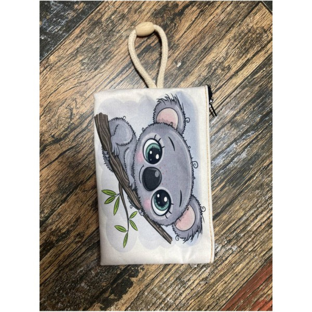 Street Bag Sevimli Koala baskılı Kalemlik , El Çantas , Baskılı Bez Çanta , Makyaj Çantası - Beyaz - Gold Makyaj Fırça ve Aksesuarları Fiyatı