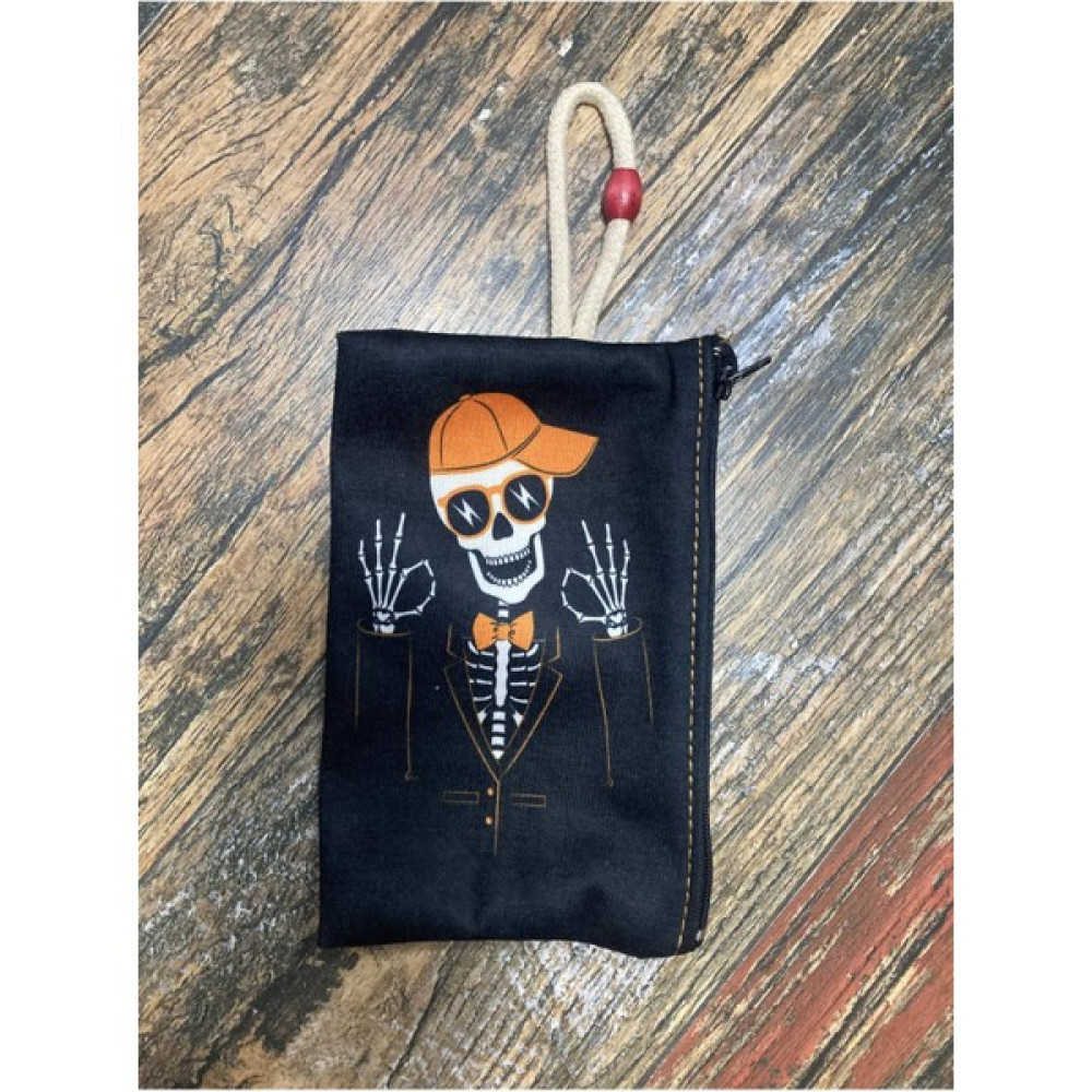 Street Bag  smokinli Kuru Kafa Desenli Baskılı Kalemlik , El Çantas , Baskılı Bez Çanta , Makyaj Çantası - Antrasit Makyaj Fırça ve Aksesuarları Fiyatı