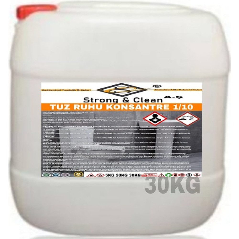 Strong & Clean Tuz Ruhu Konsantre 1/10 30 kg Temizlik Malzemeleri Fiyatı