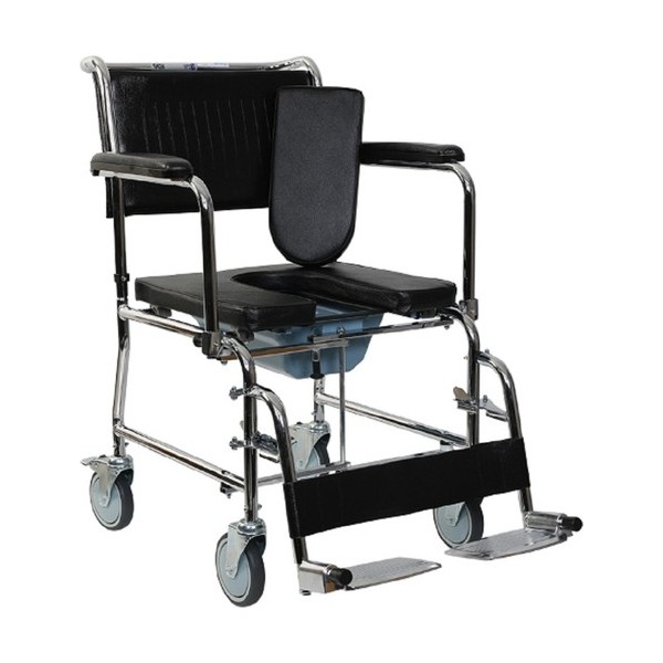 Strongart Tekerlekli Katlanır Klozetli Banyo Sandalyesi - Siyah - 105 cm Standart Sandalye Fiyatı