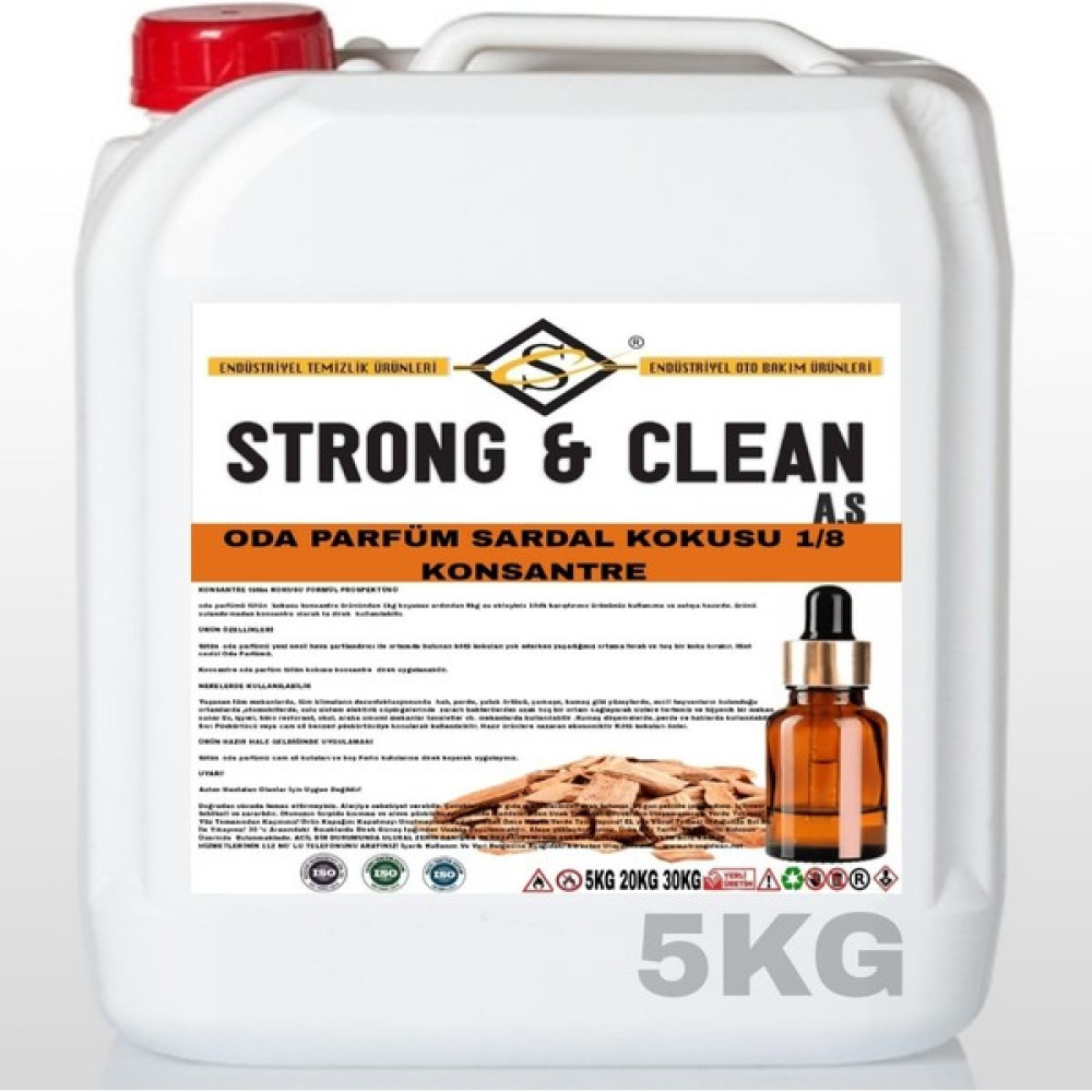 Strong&Clean Oto Parfüm Konsantre 1/8 Sandal Kokulu 5kg Oto Kokuları Fiyatı