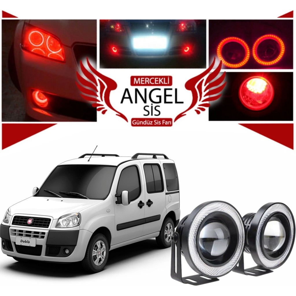STS Oto Aksesuar Fiat Doblo D1 Uyumlu, Universal Mercekli LED Angel Sis Farı, 76MM Kırmızı Renk Araba & Motorsiklet Aksesuarı Fiyatı