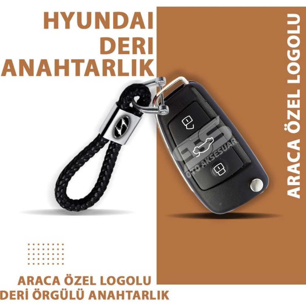 STS Oto Aksesuar Hyundai Gerçek Deri Örgü Anahtarlık Anahtarlık Fiyatı