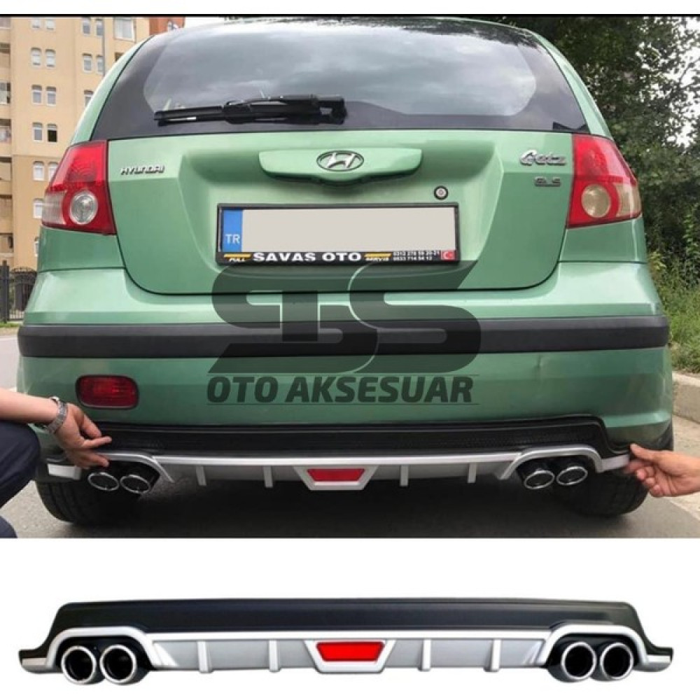 STS Oto Aksesuar Hyundai Getz Difüzör Arka Tampon Eki 4 Egzoz Çıkışlı Gri Oto Boyaları Fiyatı