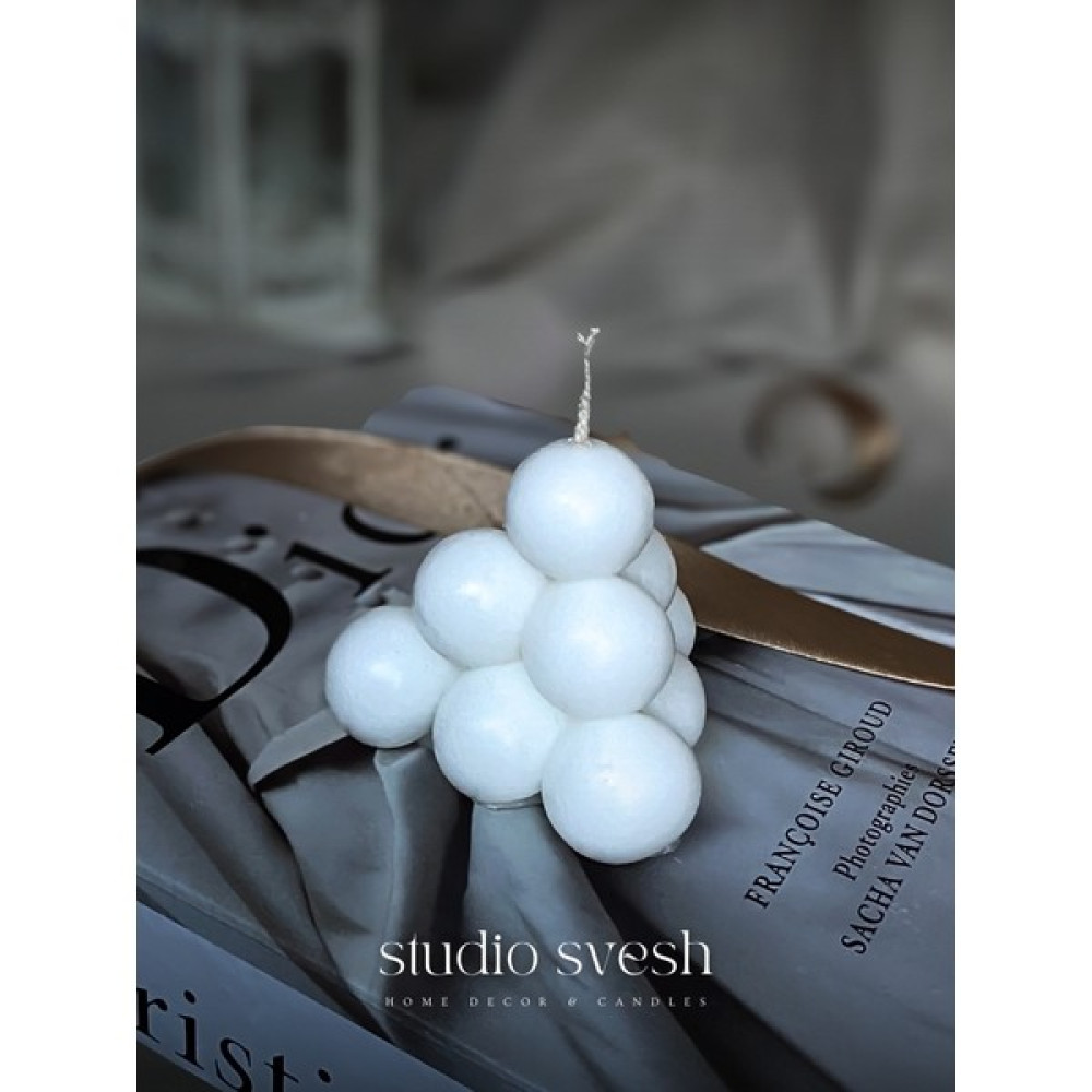 Studio Svesh Üçgen Bubble Kokulu Mum %100 Doğal Vegan Soya Mum Soy Wax Candle - Beyaz - 1 Adet Dekoratif Mum Fiyatı