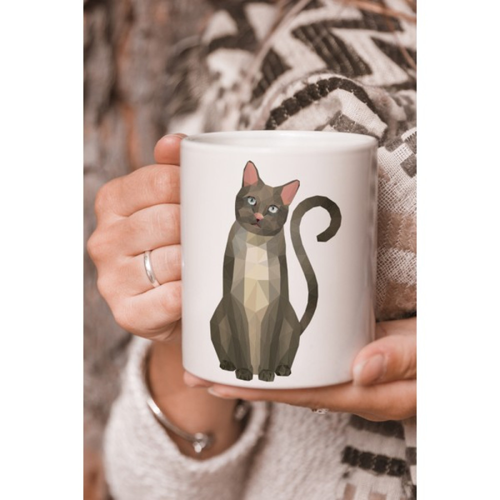 Stüdyo SM Kedi Vektörel Çizim Baskılı Kupa Bardak Evcil Hayvan Ürünleri Fiyatı