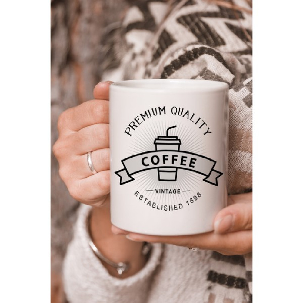 Stüdyo SM Premium Quality Coffee Vintage Vektörel Çizim Baskılı Kupa Bardak Oto Boyaları Fiyatı