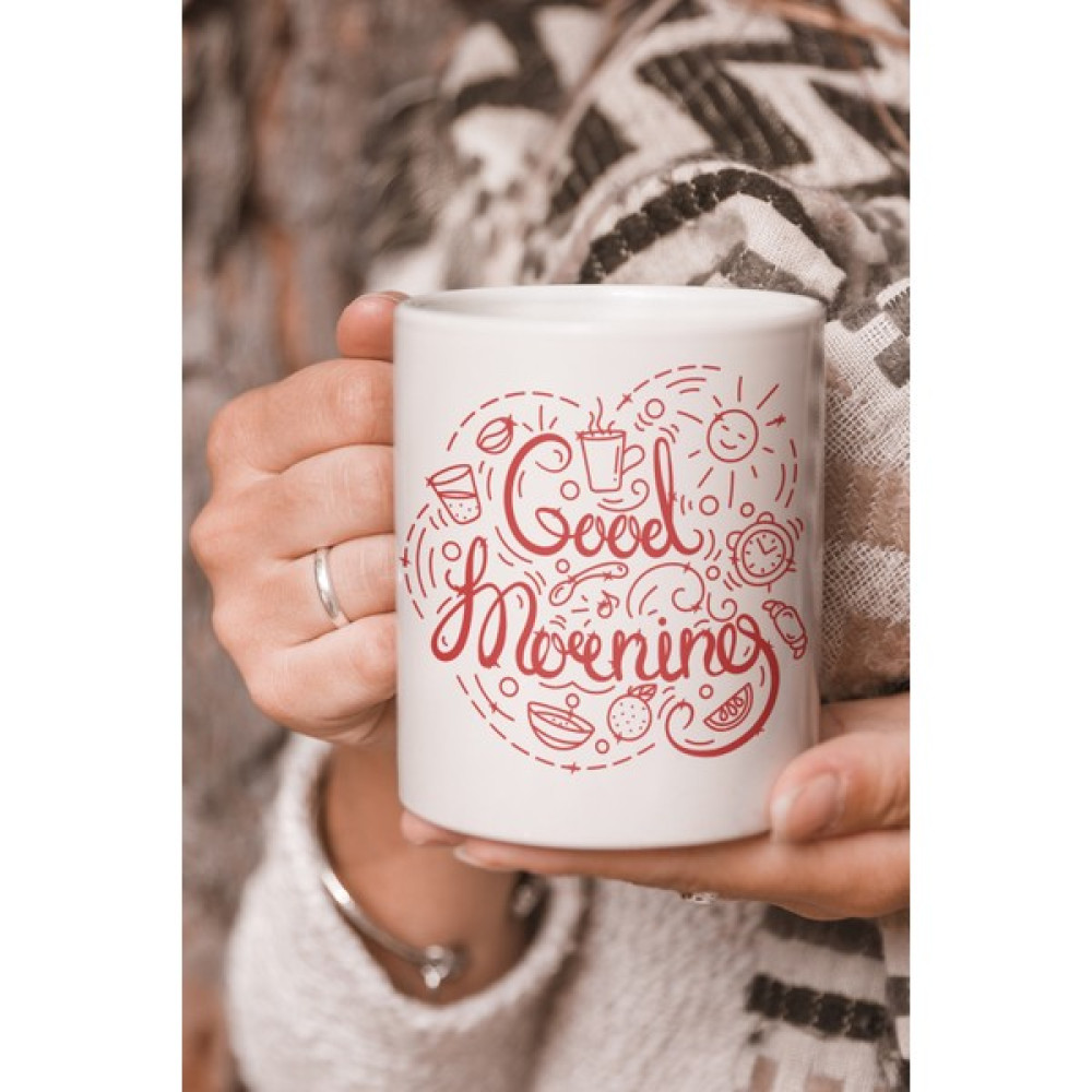 Stüdyo SM Vektörel Çizim Good Morning Yazılı Logo Baskılı Kupa Bardak Oto Boyaları Fiyatı