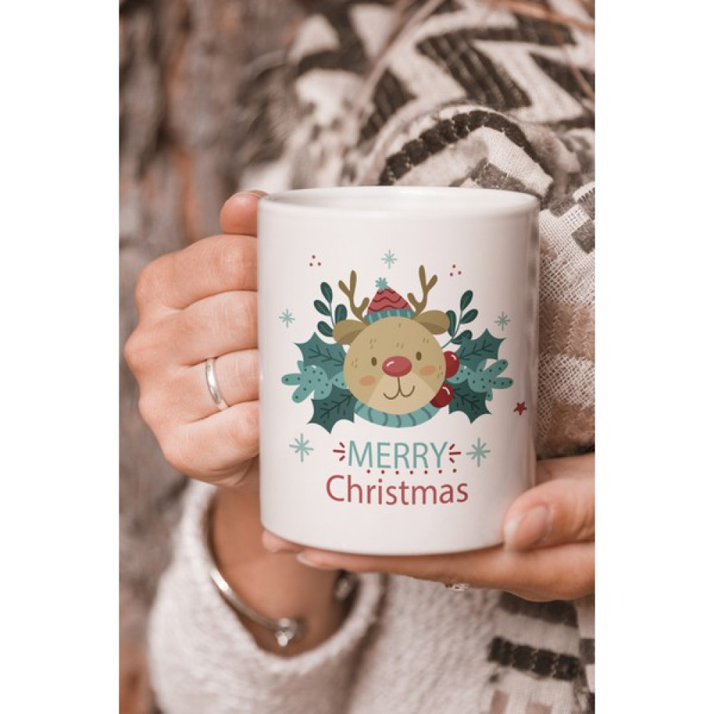 Stüdyo SM Vektörel Çizim Merry Christmas Yazılı Logo Baskılı Kupa Bardak Oto Boyaları Fiyatı