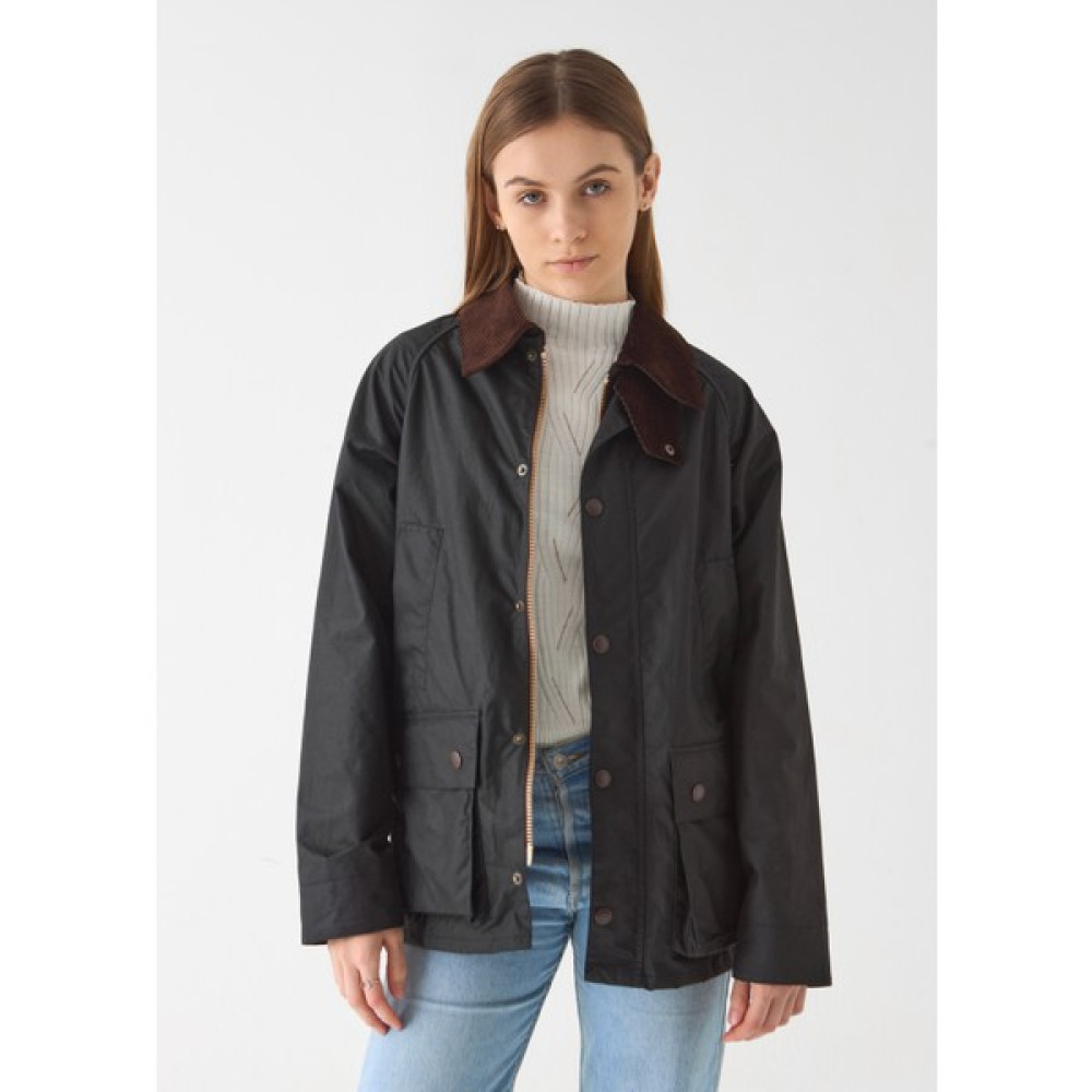 Stuf&co Barn Yağlı Ceket (Siyah)/ Barn Wax Jacket (Black) / Barn Yağlı Ceket (Siyah) / Barn Waxed Cotton Jacket Bayan Mont Fiyatı