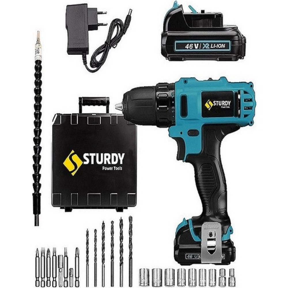 Sturdy 58V 6AH New Seri Lıon Çift Akülü Darbeli Turbo Şarjlı Vidalama Matkap 27 Parça Uç Setli Elektrikli El Aletleri Fiyatı