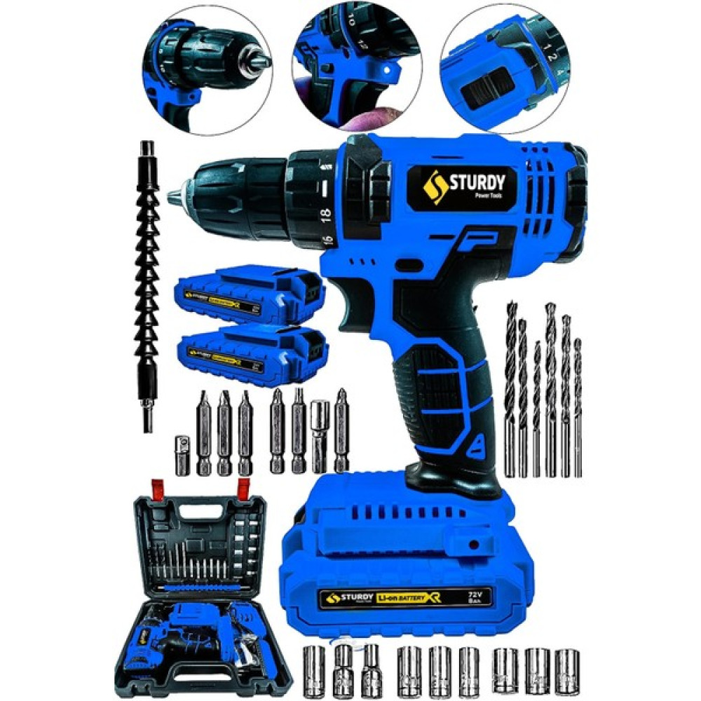 Sturdy Çift Bakır Sargı Motor Metal Şanzumanlı Tam Profesyonel Akülü Vidalama Matkap Dsz Çift Batarya Hızlı Vidalama Oto Boyaları Fiyatı