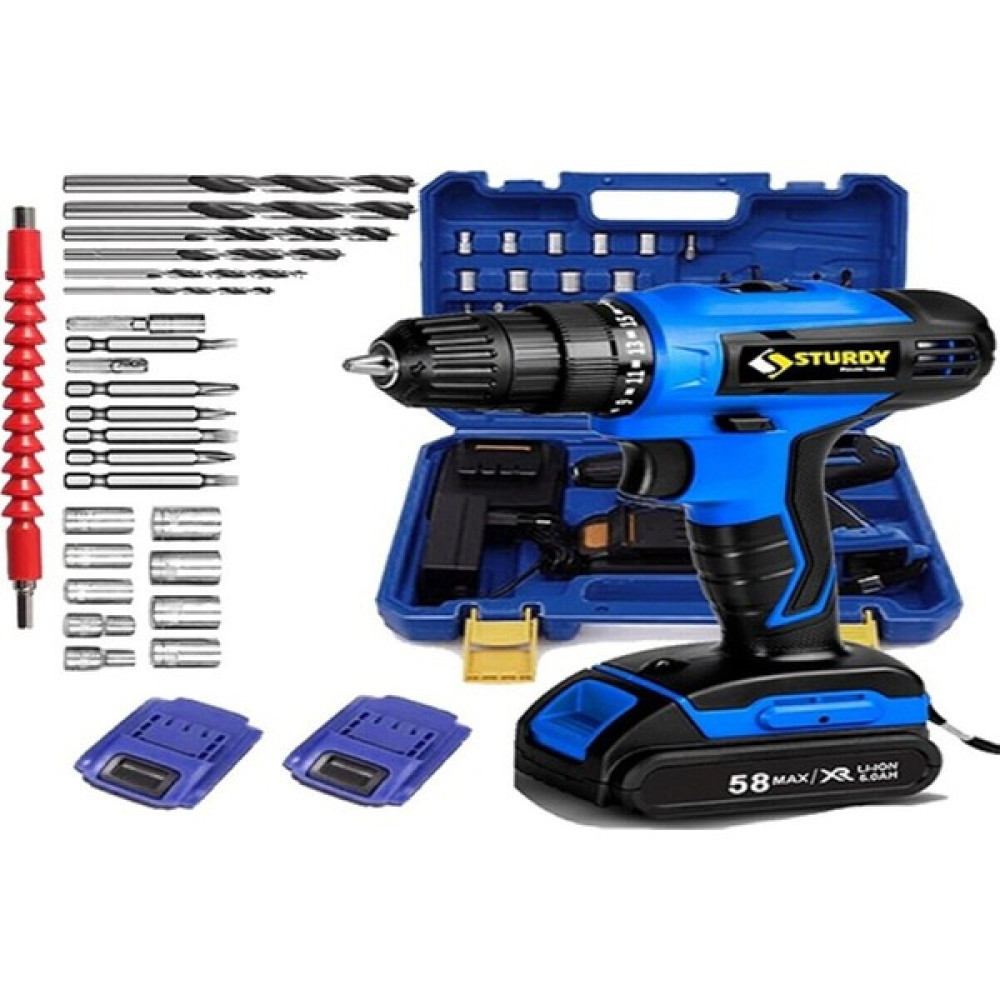 Sturdy Japon Professıonel Tools 58V 8AH Mv-R Metal Şanzıman Şarjlı Çift Akülü Vidalama 27PRÇ Uç Setli Elektrikli El Aletleri Fiyatı