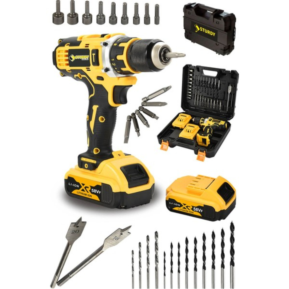 Sturdy Japon Techn 2022 Seri 58 Vf 6AH Ly-4 Çelik Mandren- Şanzuman Şarjlı Çift Akülü Vidalama 30 Prç Setli Elektrikli El Aletleri Fiyatı